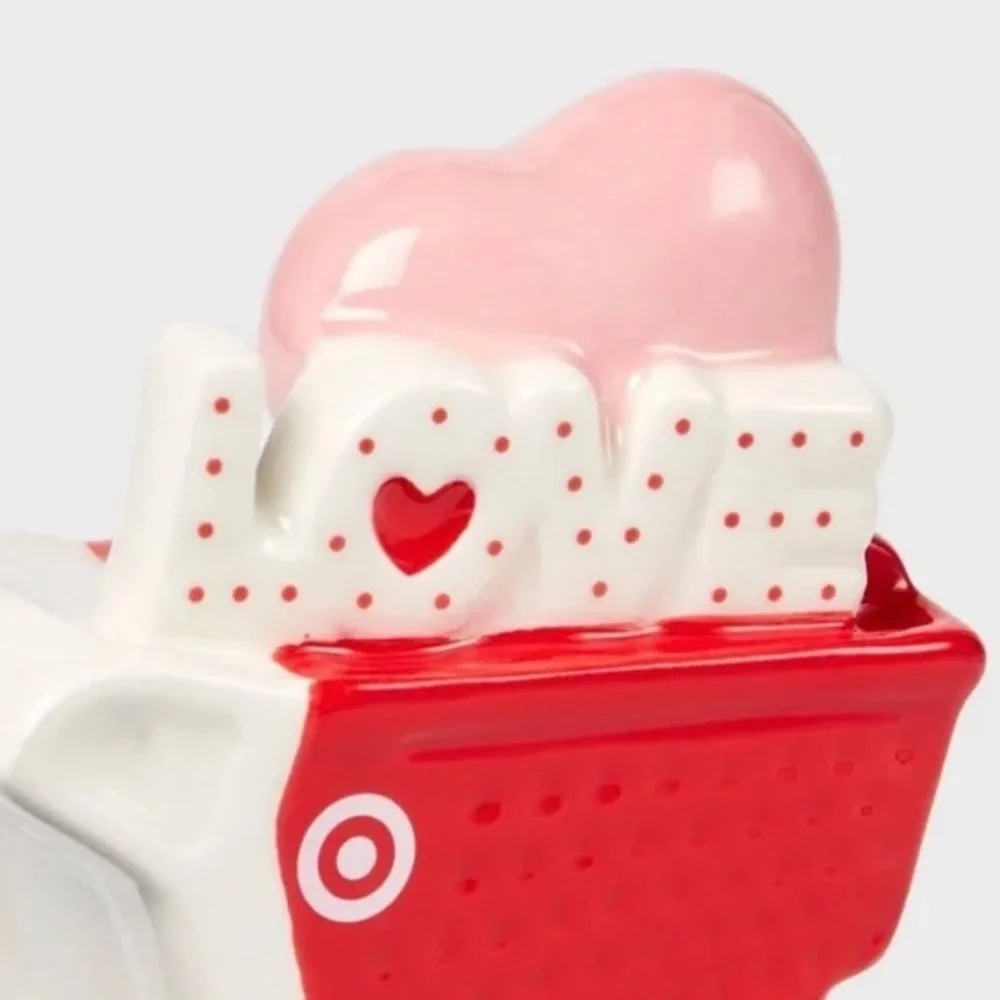 NEW Target Spritz Valentine's Day Target Red Shopping Cart Ceramic Decor
